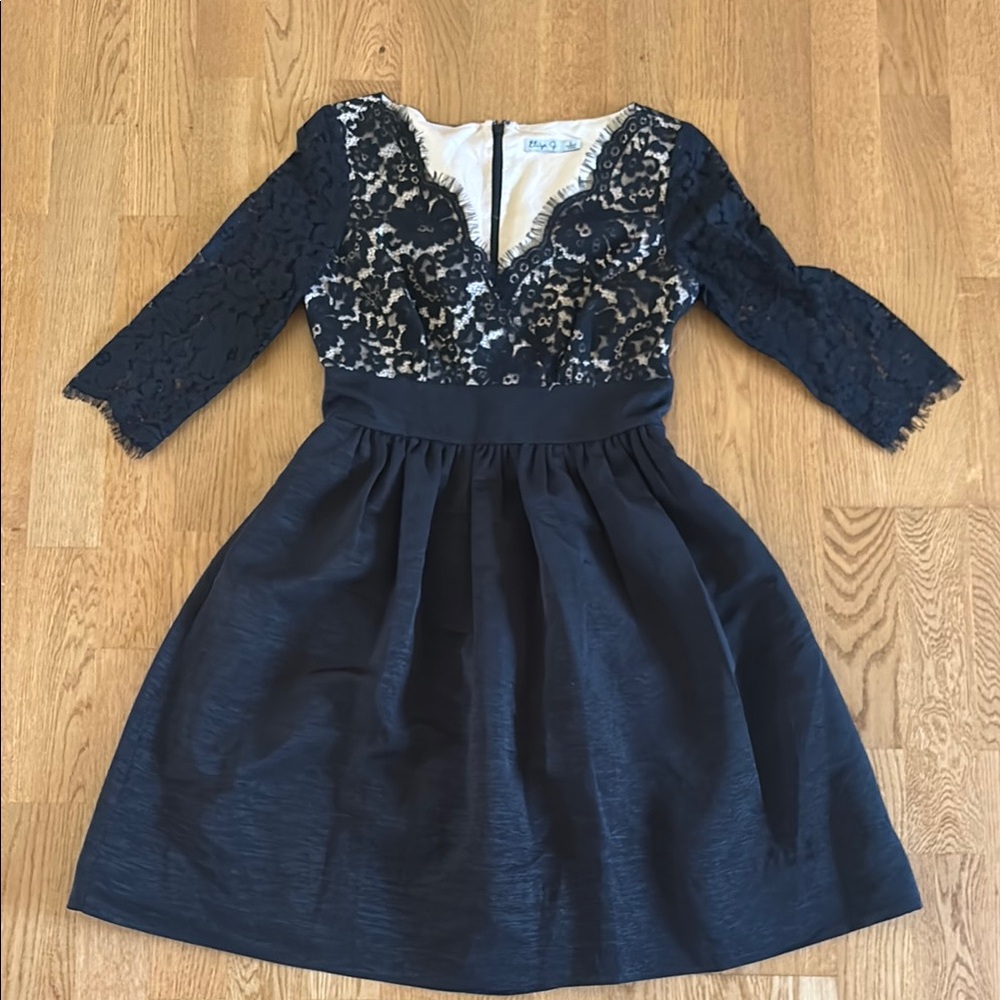 Eliza J black lace dress